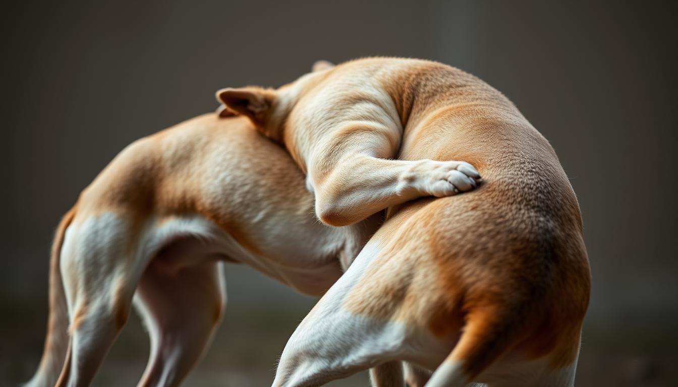 dogs stuck together