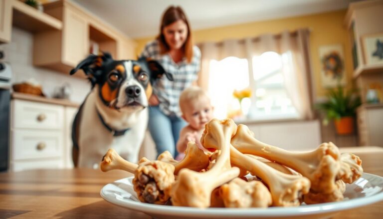 dogs eating chicken bones
