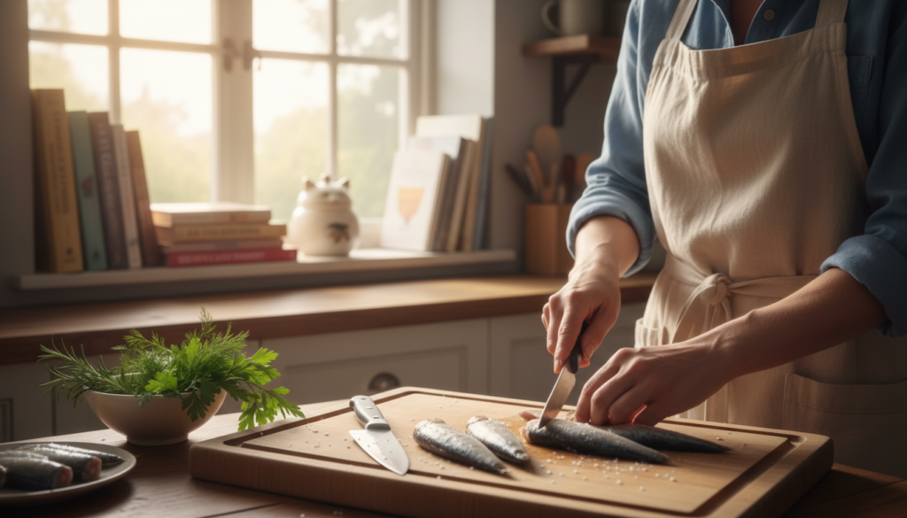 Preparing sardines for feline nutrition and cat health