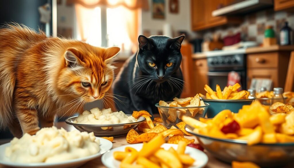 cats eating potato foods dangers