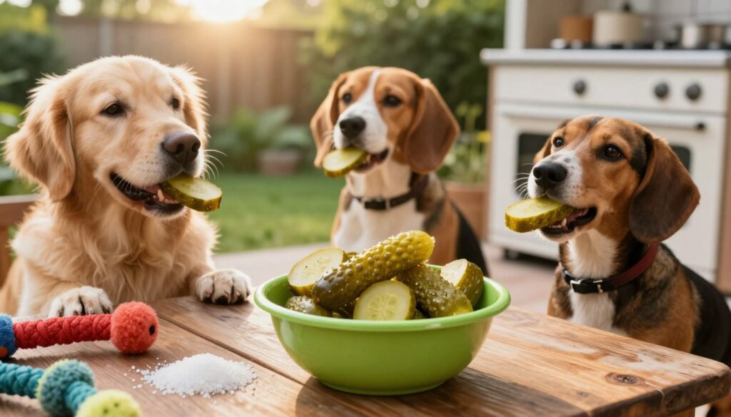 dogs eating pickled cucumbers and salt risks