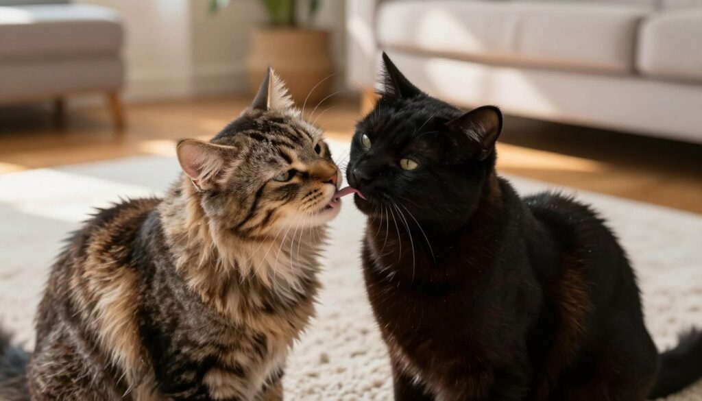 feline social bonding through grooming