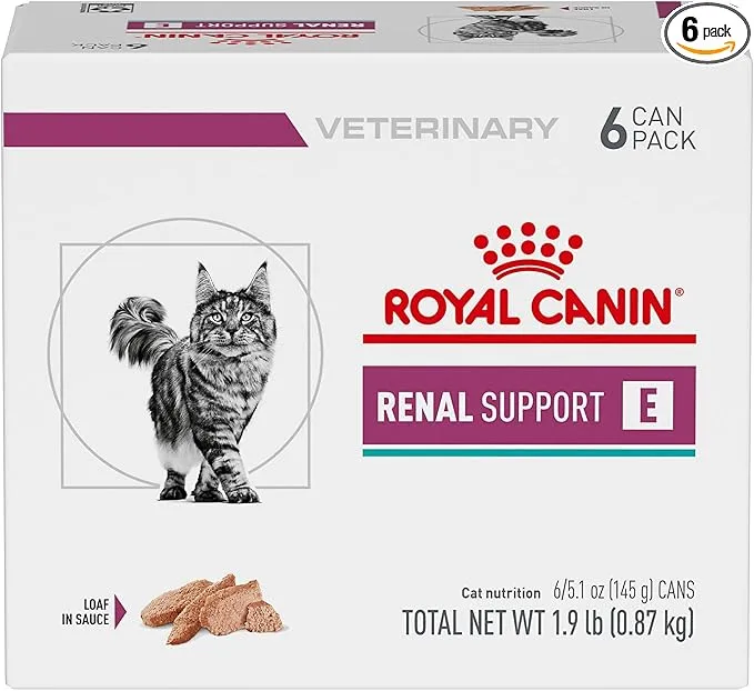 ROYAL CANIN Veterinary Diet Feline Renal Support E Adult Loaf in Sauce Cat Food, 5.1 oz (Pack of 6)